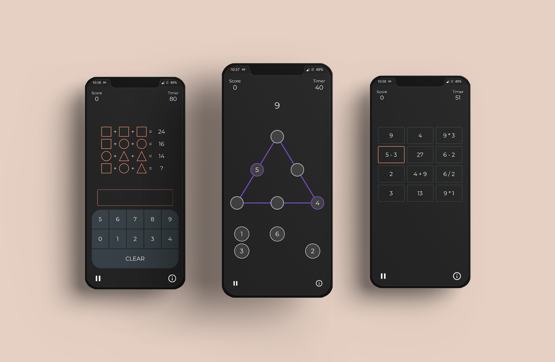 Math Matrix — educational mobile game for math skill practice and problem-solving levels