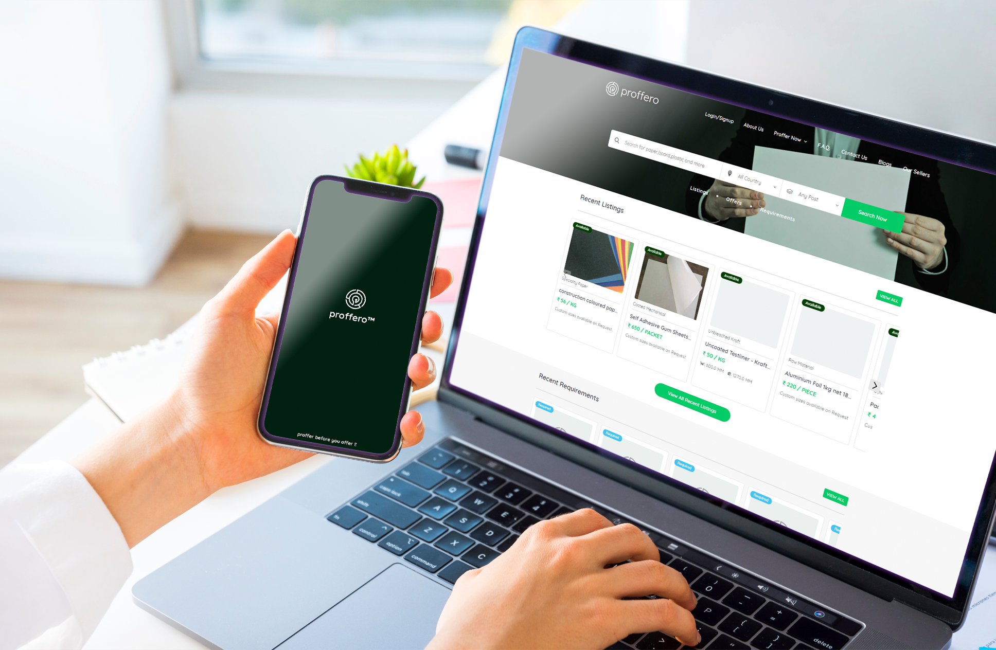 Proffero — B2B marketplace for paper, packaging and printing products trading platform