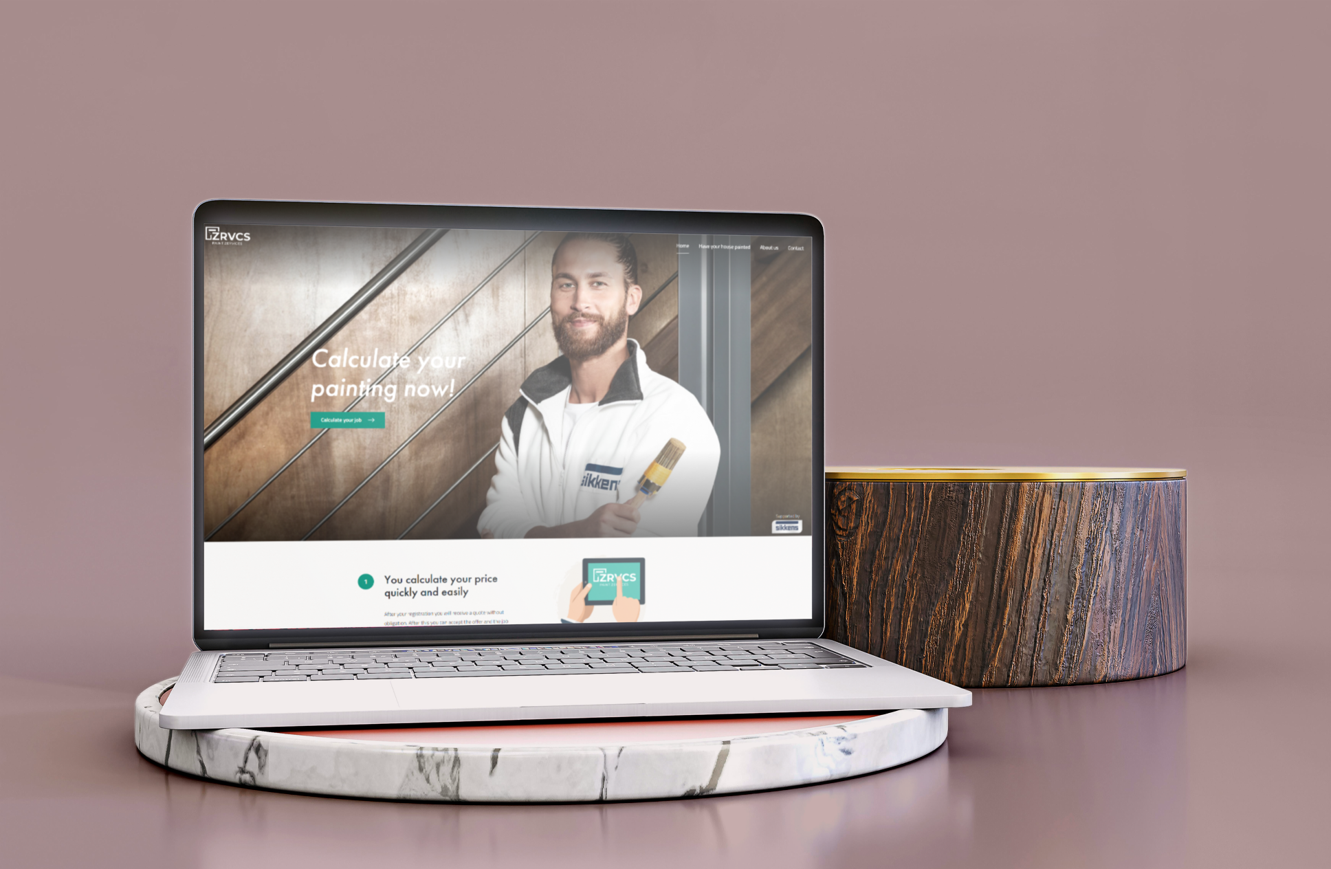 Zervices — paint service platform interface showing dynamic form builder and pricing models for lead generation